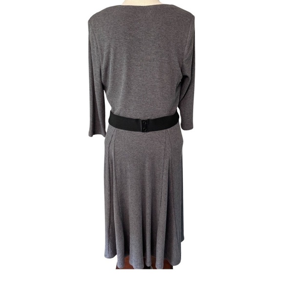 Dress Barn Heather Gray Long Sleeve Dress Size 14 NWT - Picture 2 of 10